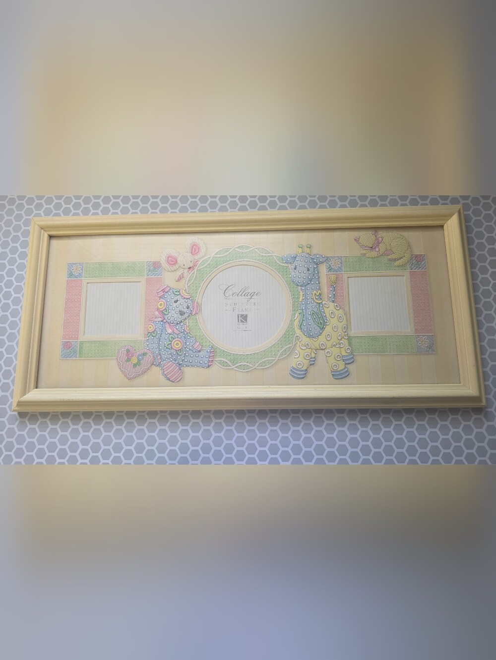 K & Company Collage Vintage Inspired Baby Nursery Frame Pastel Cottagecore 22x9"